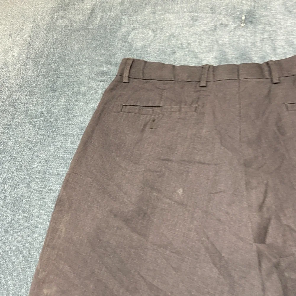 Braggi By Louis Raphael Dress Pants Mens 31x29.5 Brown Pleated Hem Cuffed Hem